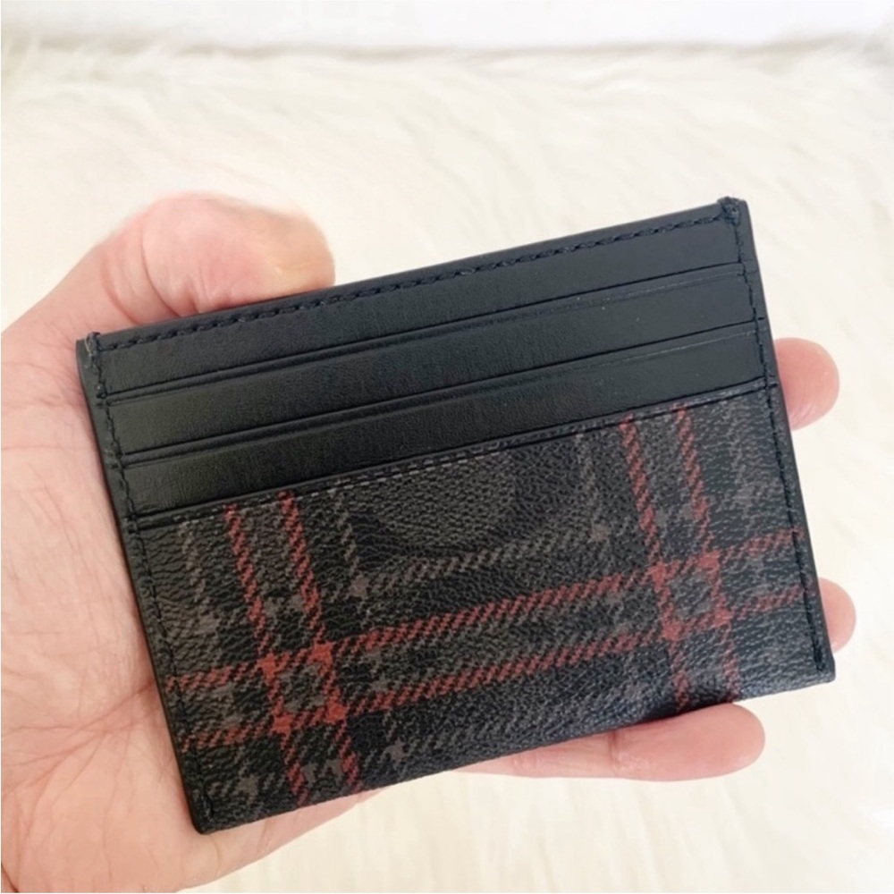Coach Slim Card Case Plaid print